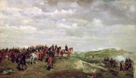 Napoleon III. (1808-73) in der Schlacht von Solferino 1859, 1863